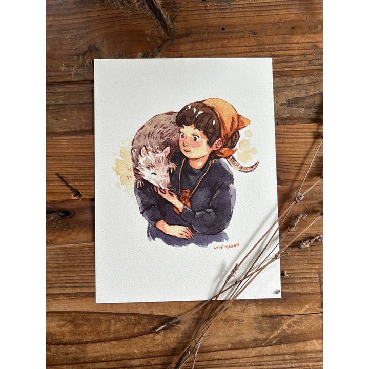 Heks' Metgezel: Wasbeer 15 cm x 23 cm Kunstdruk (Kopie) voor wholesale door Cottonbook