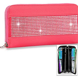 Akkordeon-Geldbörse aus funkelndem Stein für den Großhandel von Handbag Factory Corp