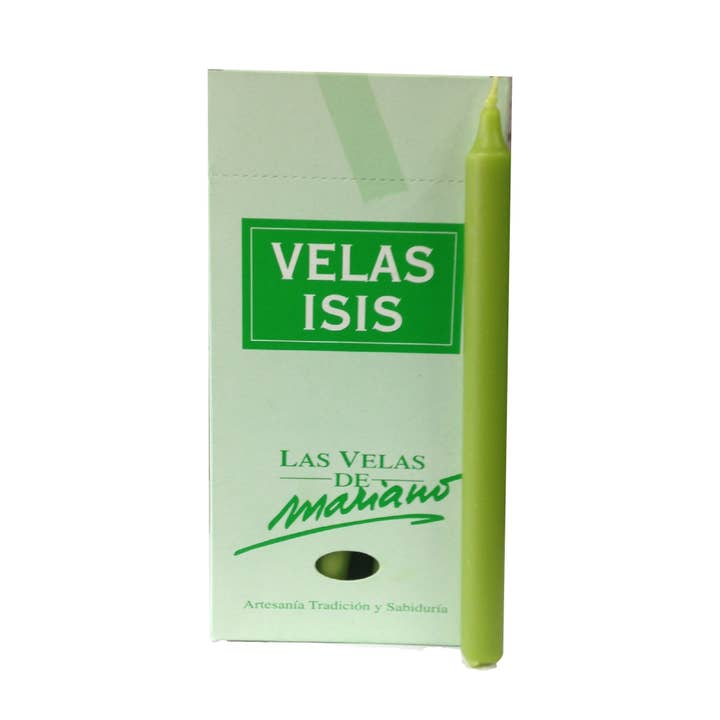 Box of 18 Isis I Light Green Candles for wholesale by WLM