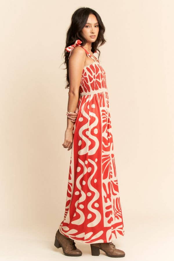 Davi & Dani – wholesale Jumpsuit – Women's – RETRO GEO FLORAL POSITION PRINTED KNIT JUMPSUIT5