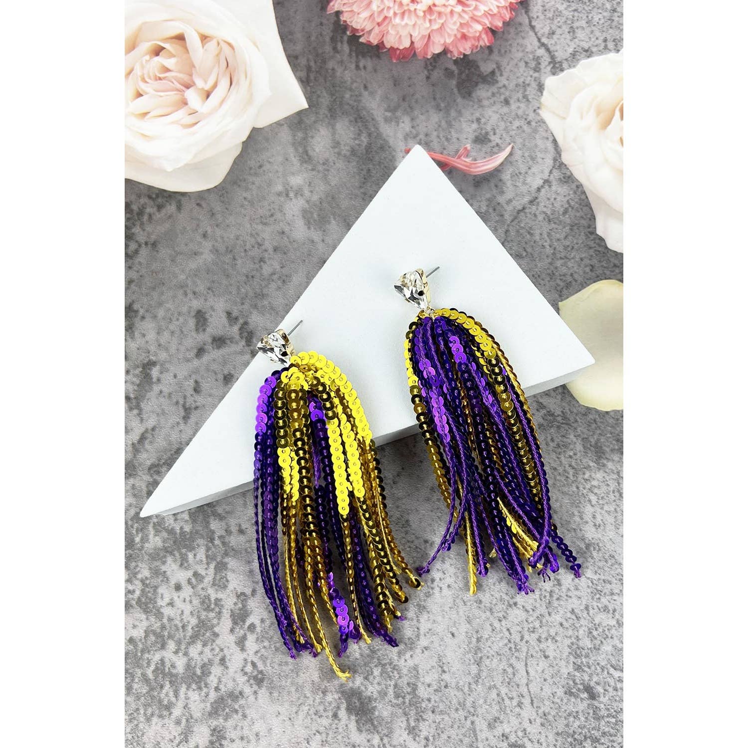 JHP Collection - Wholesale Dangle Earrings - GAME DAY SHINNY DROP SPORTS SEQUINS POST EARRINGS12