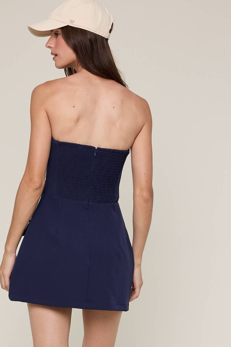 Sky to Moon - Wholesale Dress - Women's - SOLID COLOR FRONT POCKET A-LINE TUBE MINI DRESS42