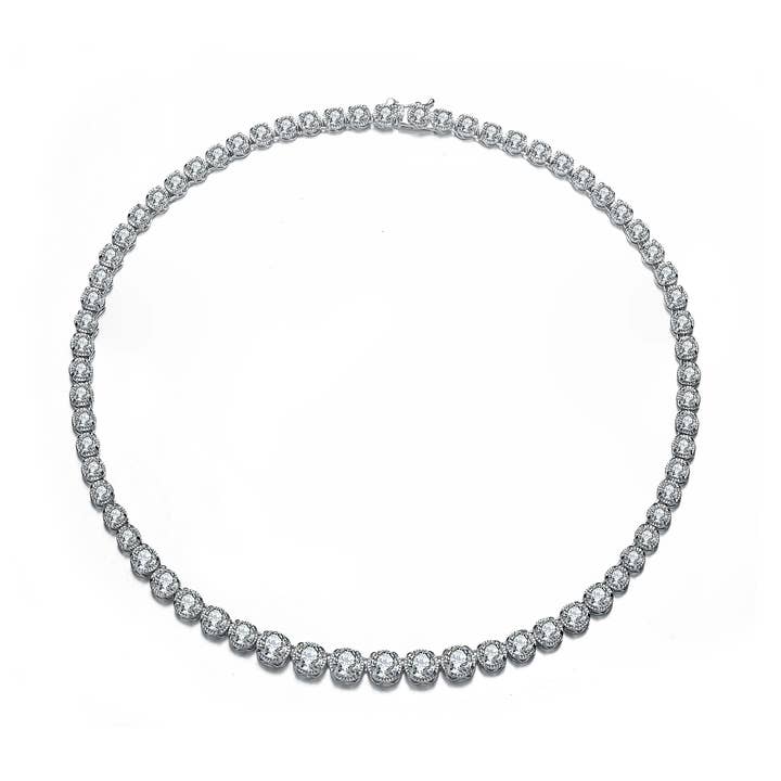 Sterling Silver Cubic Zirconia halsband (1595) för wholesale av Genevive