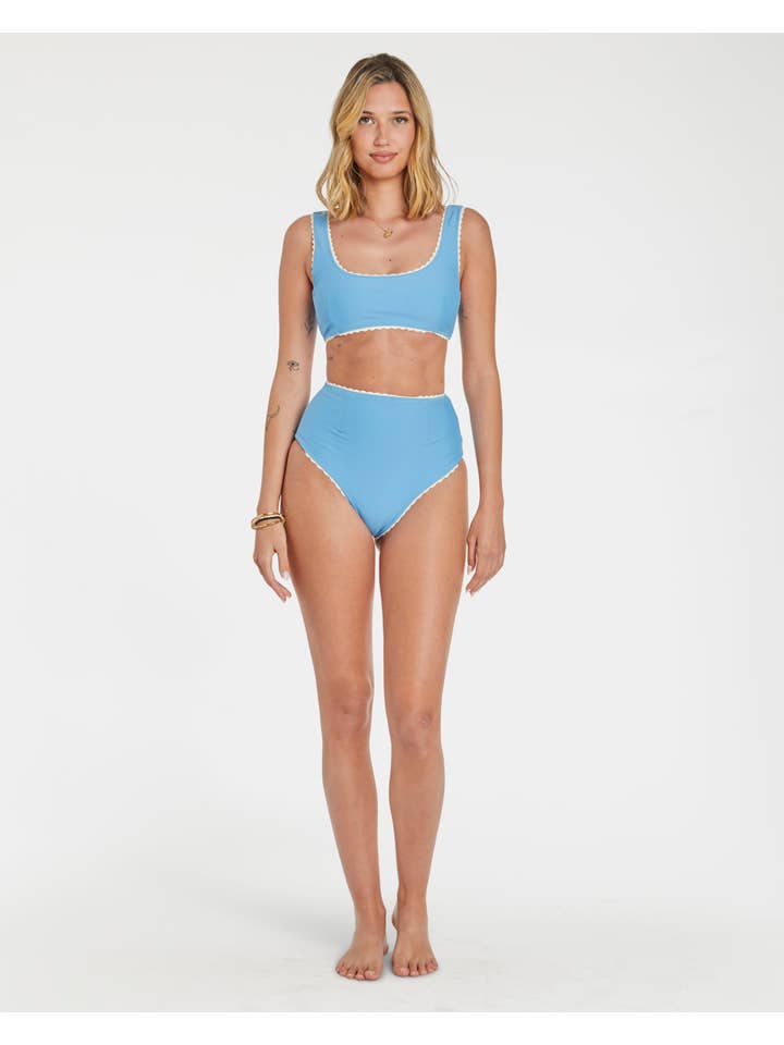 Hammies - Wholesale Two Piece Swimsuit - Women's - Cabana Stripe Bikini (Blue Poppy)8