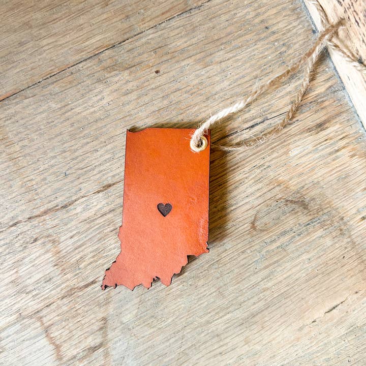 Left Grain - Wholesale Ornament - Indiana State Ornament - Heart in the Middle