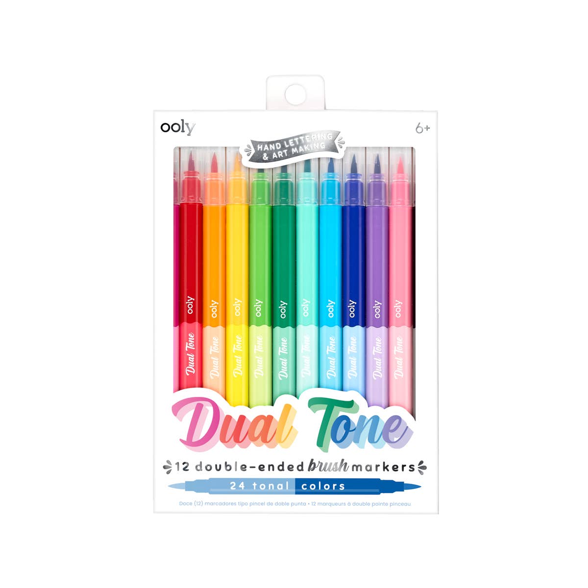 OOLY - Wholesale Marker - Dual Tone Double Ended Brush Markers (Set of 12 / 24 Colors)