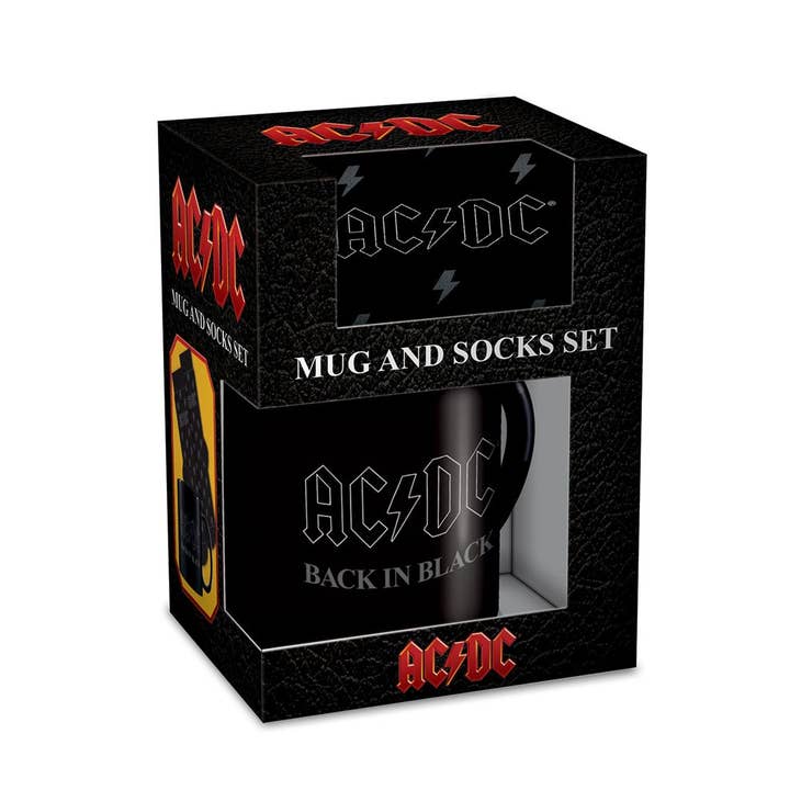 Ac/Dc (Back In Black) Mug & Sock Set for wholesale by Pyramid International