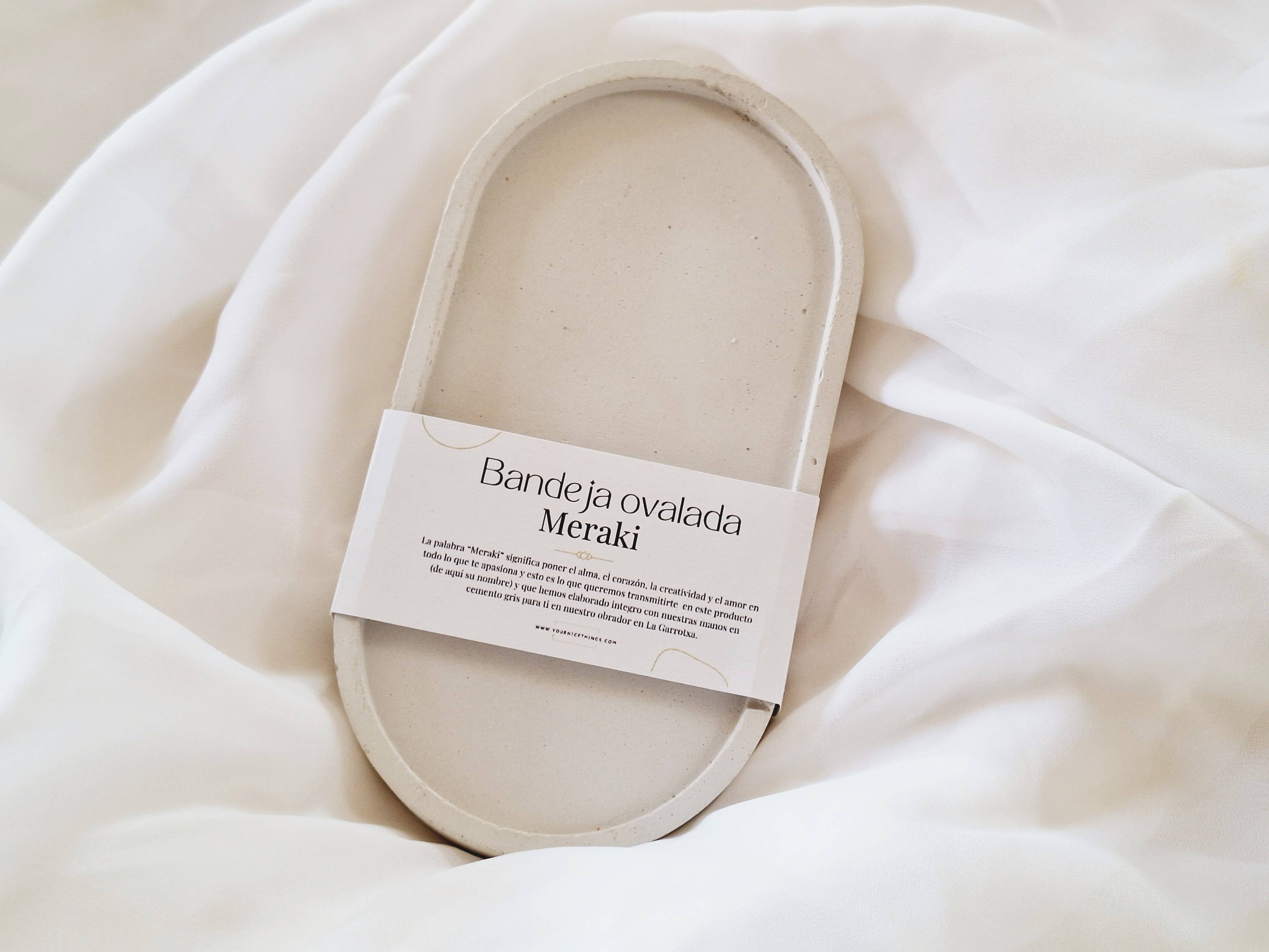 Your Nice Things - Candles - - Wholesale Decorative Tray - Oval grey cement tray2