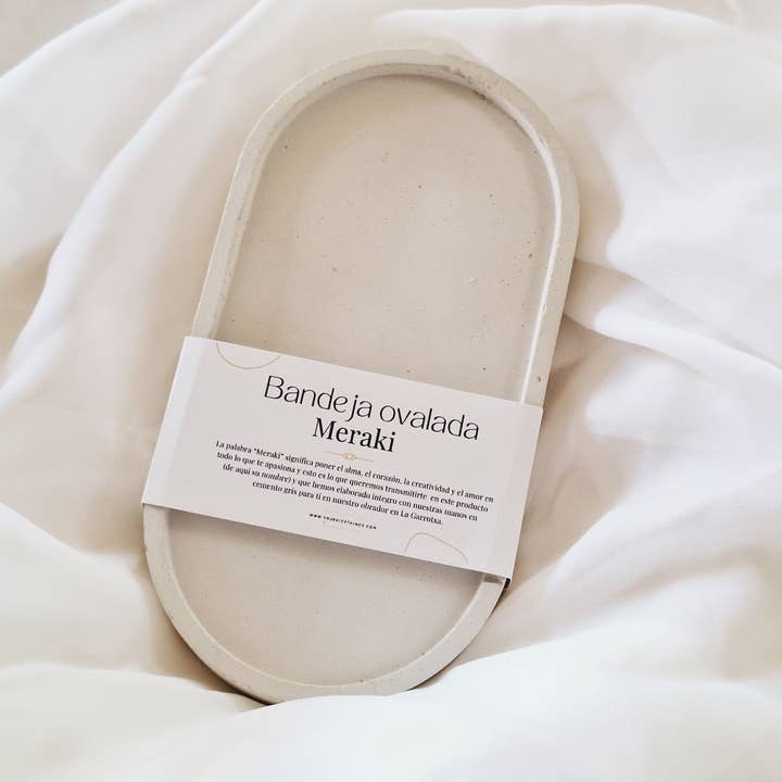 Your Nice Things - Candles - - Wholesale Decorative Tray - Oval grey cement tray2