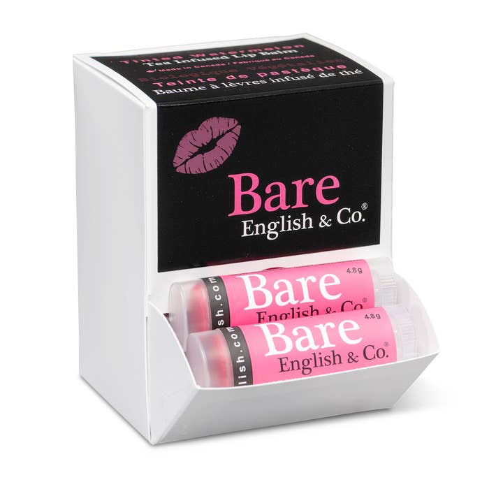 Tinted Watermelon Vegan Lip Balm for wholesale by Bare English & Co.
