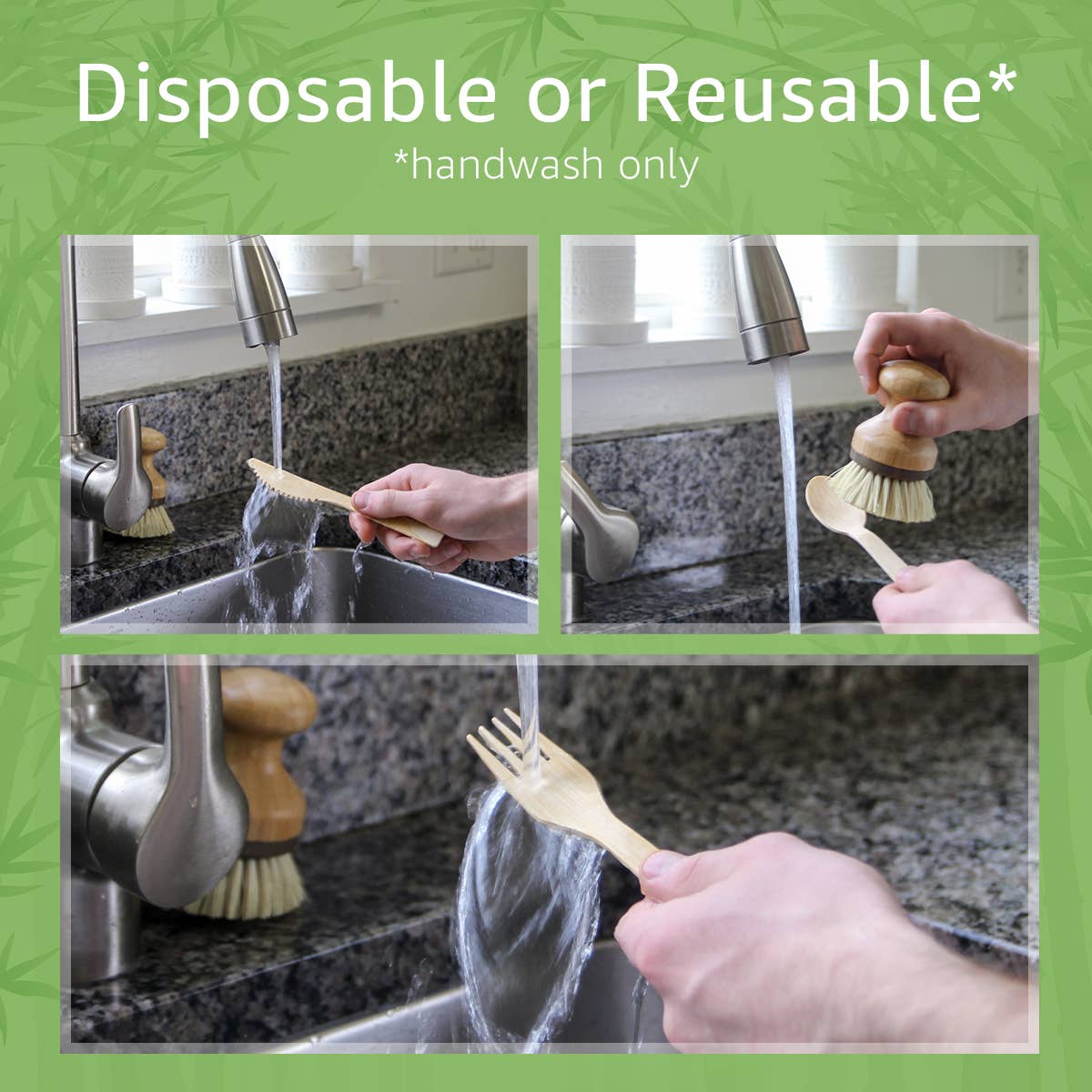 Ibambo – Engroshandel Engangsservicesæt – Ibambo bambus engangsbestik - blandet sæt - 600 pakke2