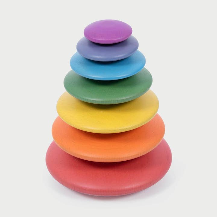 Holzknöpfe in Regenbogenfarben, 7 Stück für den Großhandel von Commotion (Europe) BV