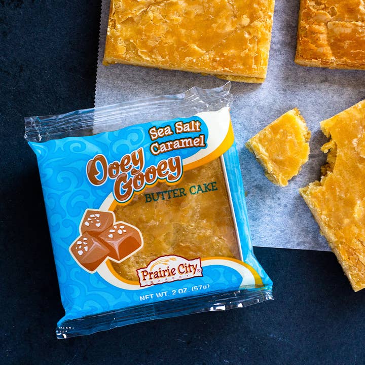 Shop The King - Wholesale Cake - Prairie City Bakery Ooey Gooey Butter Cake, 2 oz Snack Cakes, Individually Wrapped, Pack of 10 (Sea Salt Caramel)