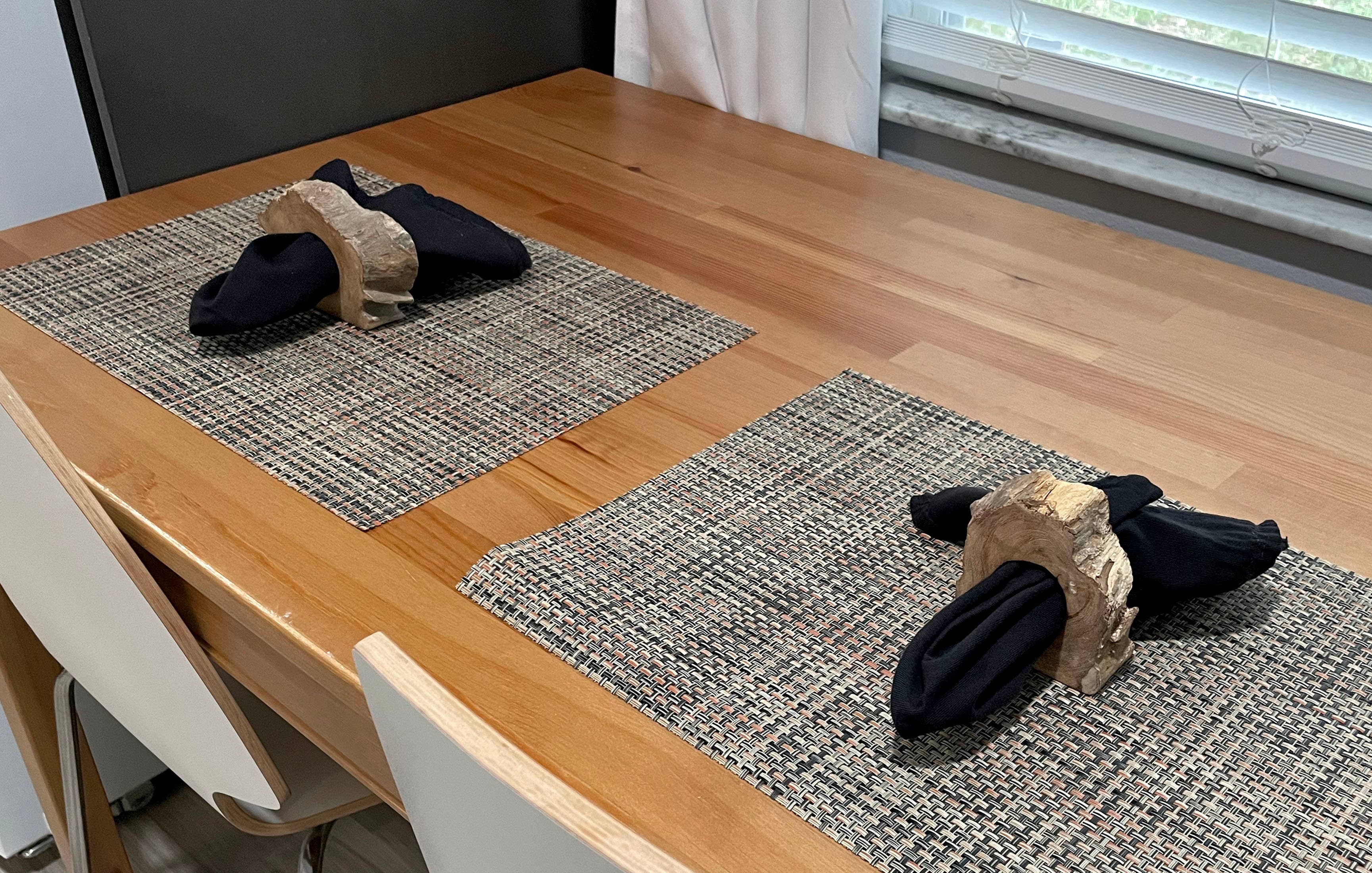 Zeckos – Engroshandel Servietring – Sæt med 8 håndlavede servietringe i naturligt akacietræ6