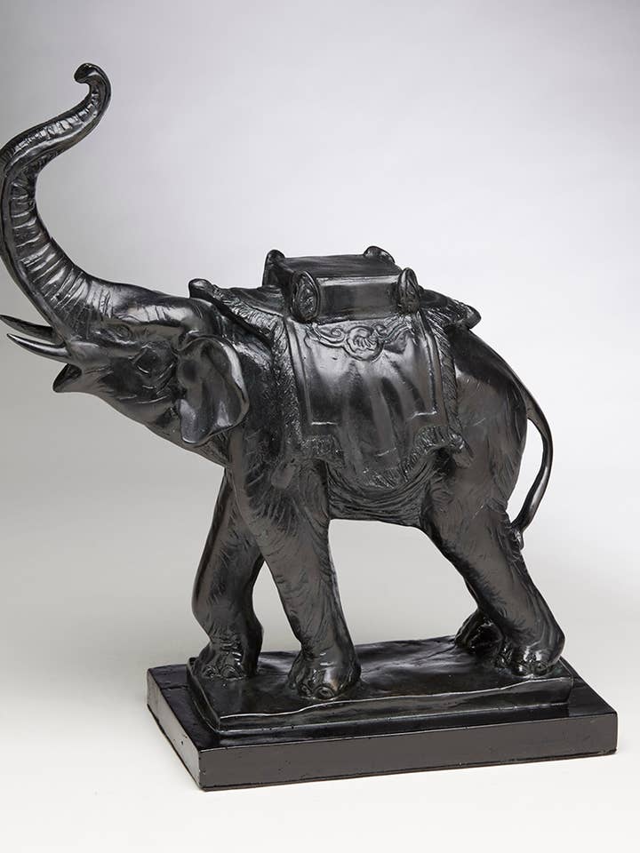 Black Finished Resin Elephant Decorative Figurine for wholesale by AA Importing
