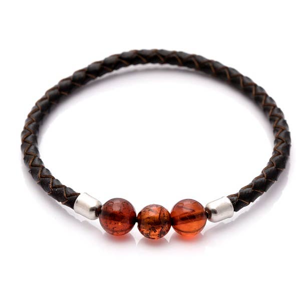 Natural cognac amber bracelet from the Baltic Sea, length 19 cm for wholesale by OPALOOK France