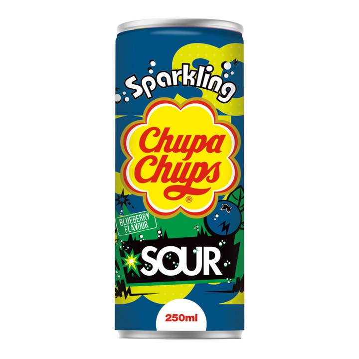 Chupa Chups Sparkling Sour Blueberry 250ml (Korea) for wholesale by Global Bite Co