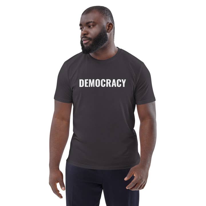 Democracy Unisex Organic Cotton Essential T-shirt for wholesale by Lady Liberty & Co.