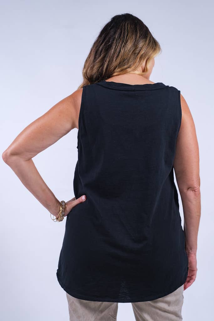 TINA Stephens Italy/Tees By Tina - Wholesale Tunic - Women's - Mona Linen Front/Cotton Back Tank (BT118)2