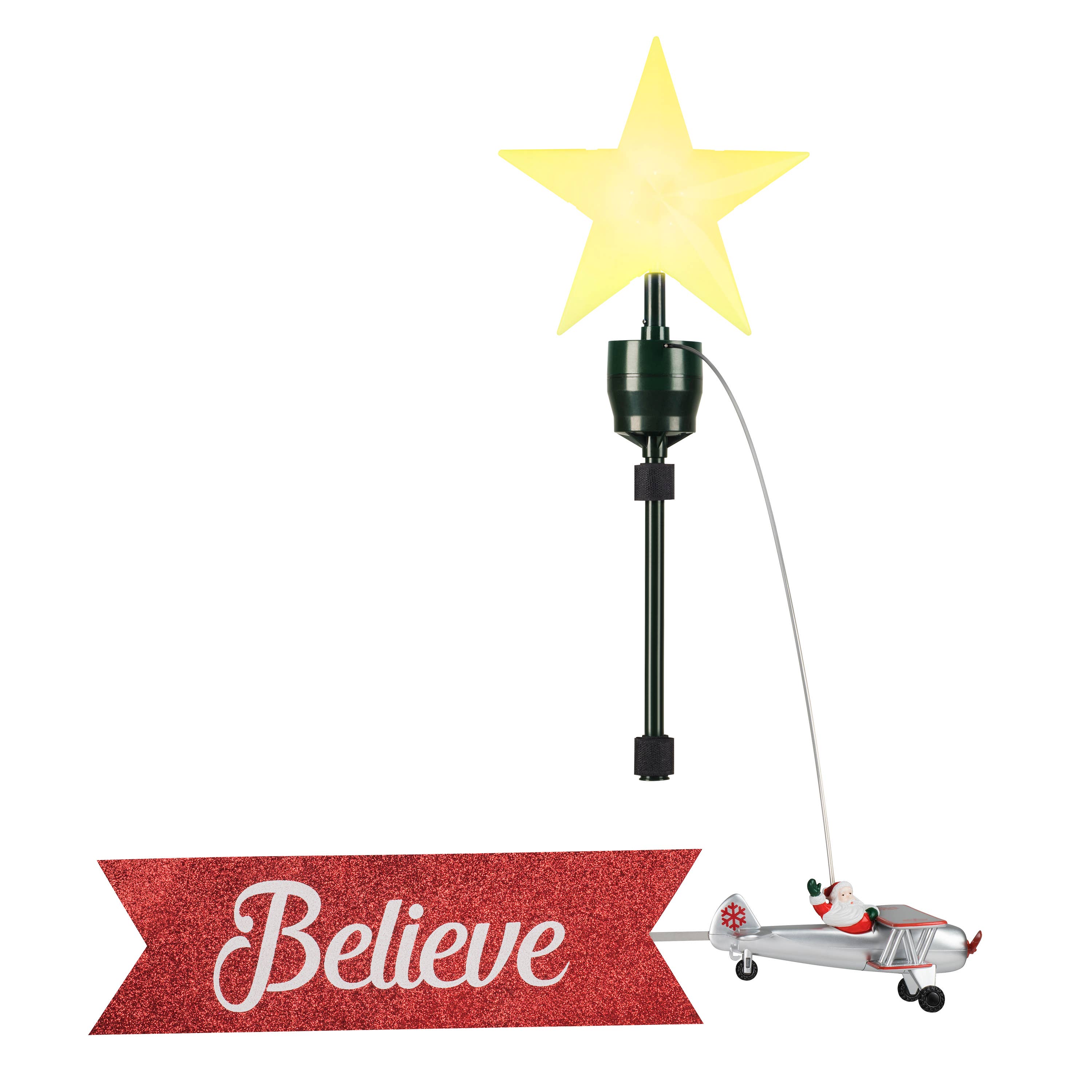 Mr. Christmas - Wholesale Tree Topper - Animated Tree Topper Biplane - White Santa3