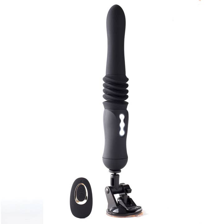 Max Rechargable Silicone Thrusting Love Machine - Black for wholesale by Maia Toys