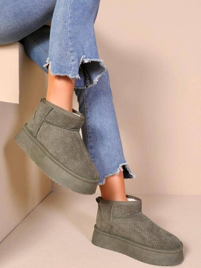 Joia Paris – Großhandel Stiefeletten – Damen – Plateau-Stiefeletten mit Strassbesatz und PU-15-Futter6