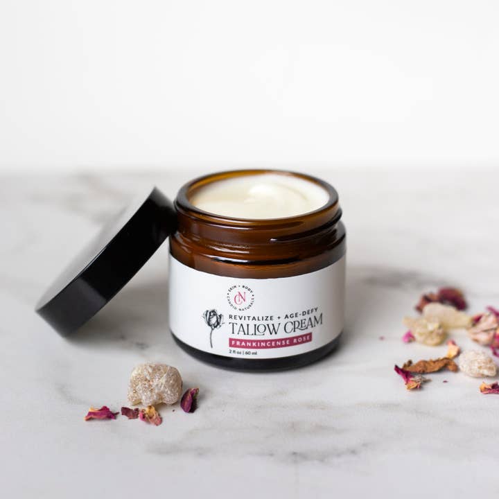 Candid Naturals - Wholesale Body Cream/Lotion - Frankincense Rose Tallow Cream | Revitalize + Age-Defy