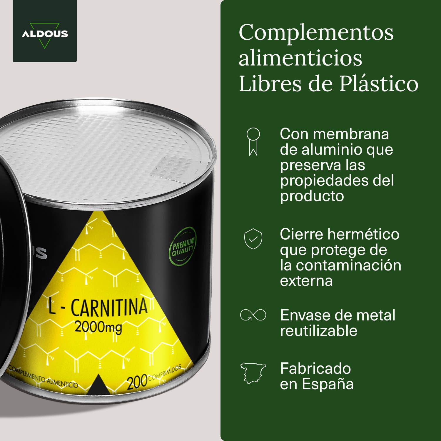 Aldous Bio - Wholesale Oral Supplement/Vitamin - L Carnitine 2000mg - 200 Tablets - Aldous4