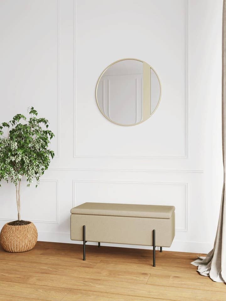 Diane Truhenbank, beige aus Holz, Metall und Stoff für den Großhandel von Potiron