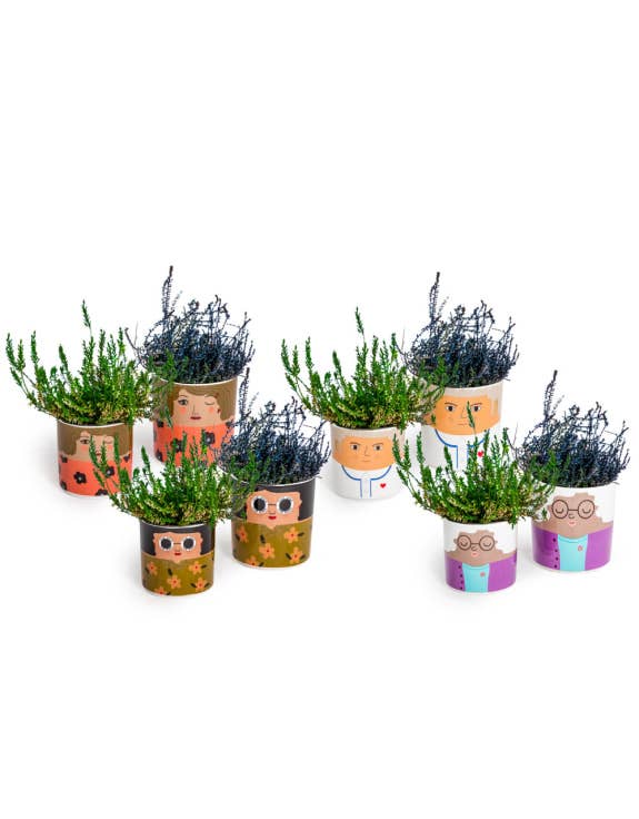 McGowan & Rutherford Ltd – wholesale Plant pot – Set of 8 (4 Small, 4 Large) Ceramic People Pots##0