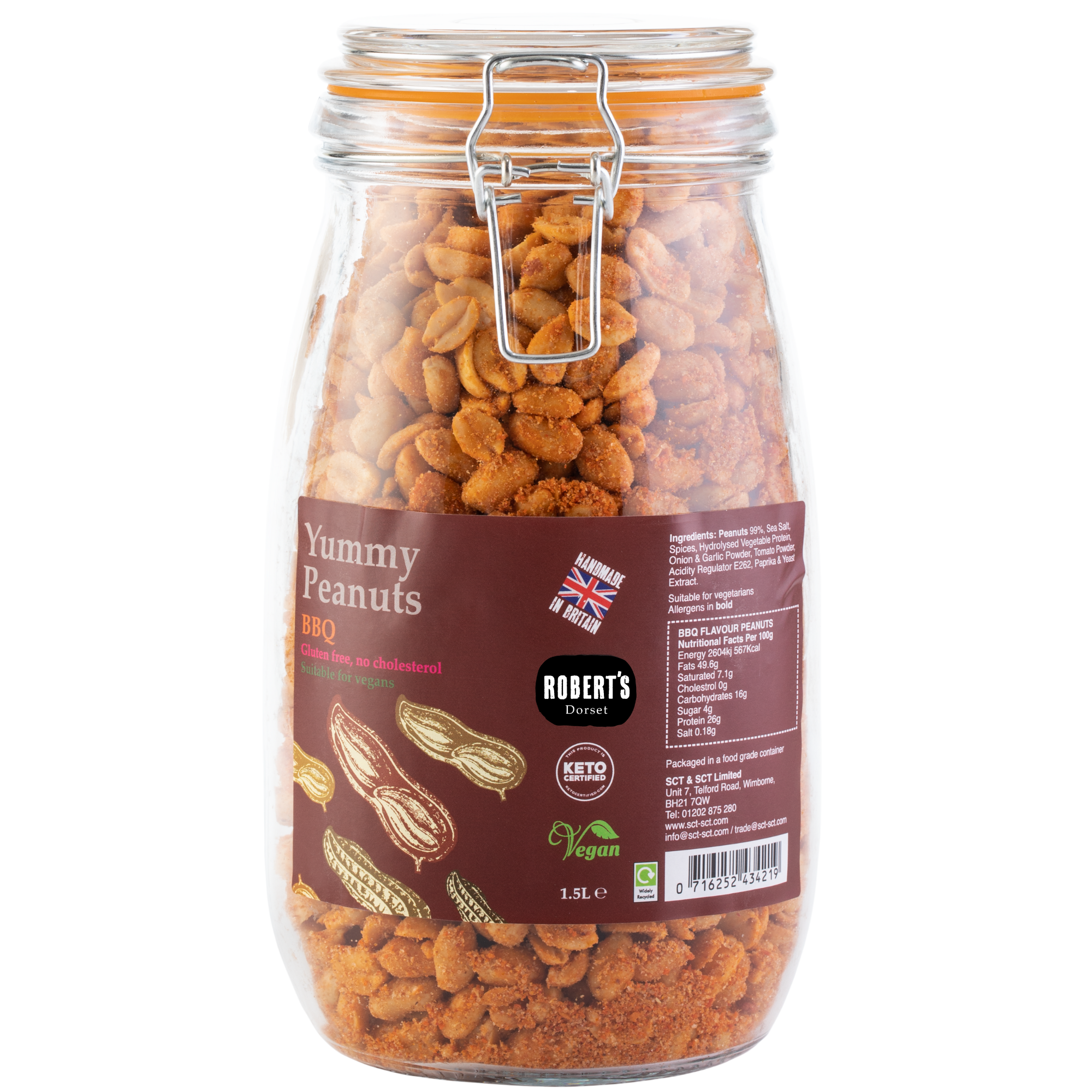 Robert’s Dorset – wholesale Nuts – Yummy Peanuts 1.5L / 1Kg Glass Jar 11