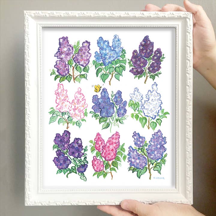 Lilac Floral Art Print for wholesale by Natalie Walser