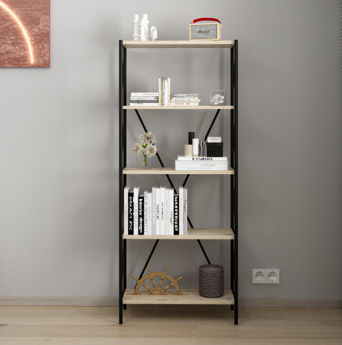 benjashop – wholesale Bookcase – Metal Leg Bookshelf - Senza3
