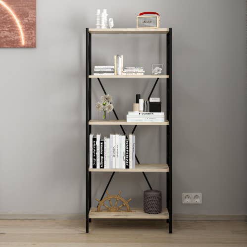 benjashop – wholesale Bookcase – Metal Leg Bookshelf - Senza3