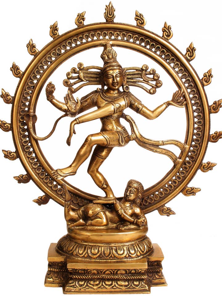 Lord Shiva en forme de Nataraja de 18 pouces en laiton | Fabriqué en Inde pour la vente par Exotic India Art