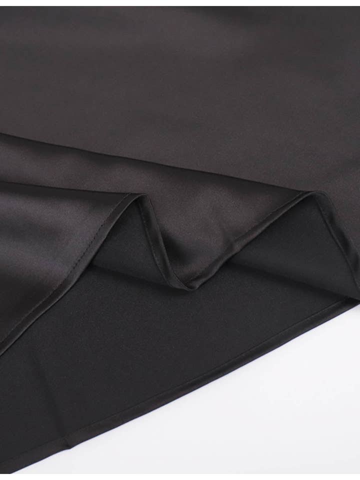 Sweetkama - Wholesale Skirt - Women's - Ladies Stain Zipper Side Hip Wrap Maxi Skirt9