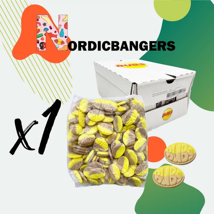 Nordicbangers - Swedish Candy - Wholesale Hard Candy - Bubs Swedish Candy Banana Bubs box 2.8kg - Mix your candy