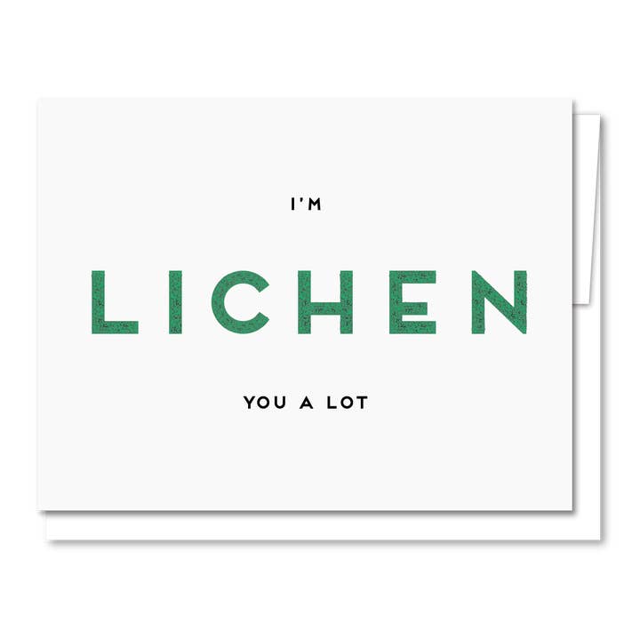 Carte d'amour drôle Lichen You - Letterpress pour la vente par Quick Brown Fox Letterpress