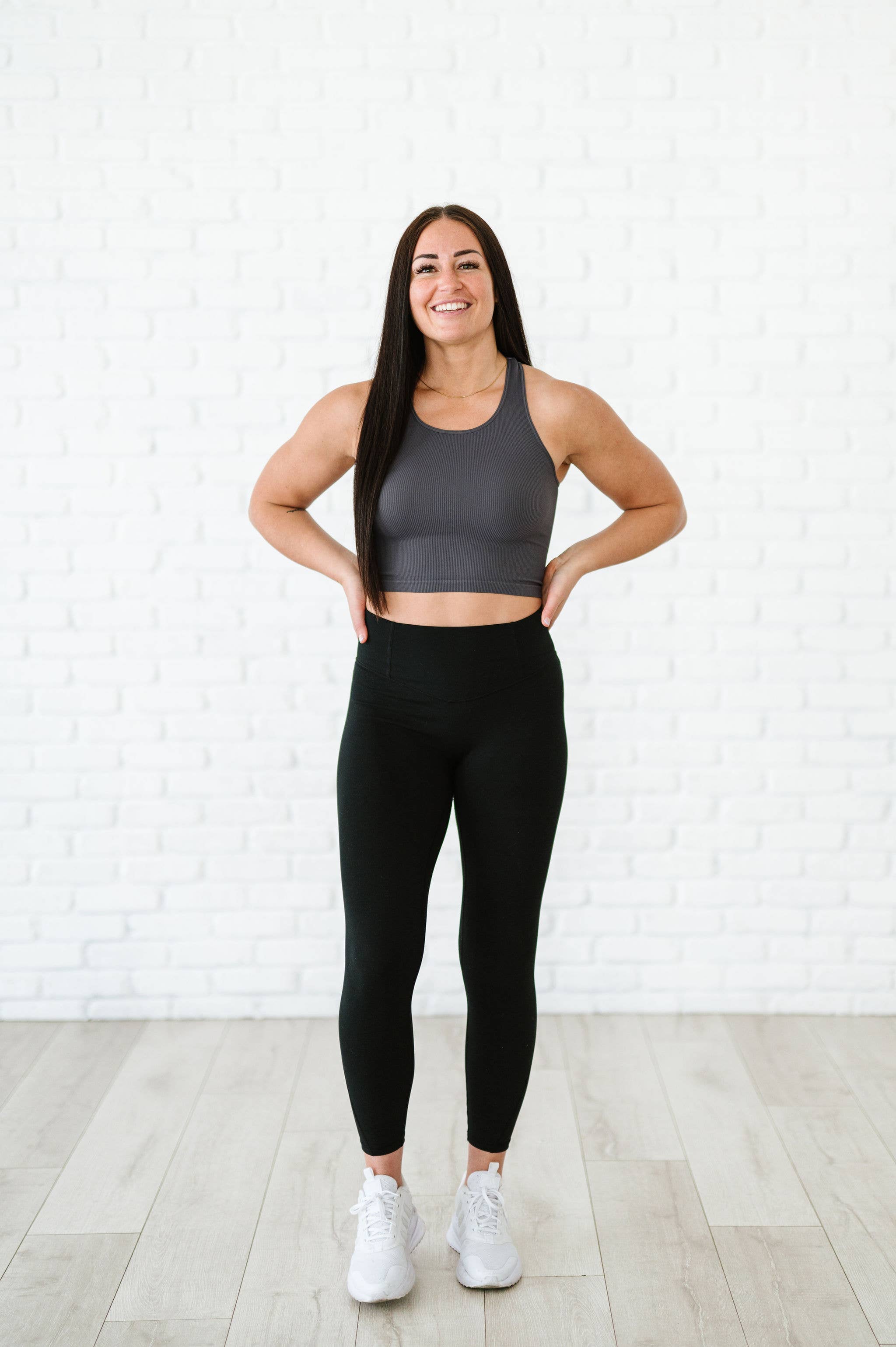 Comfort Cove Clothing - Wholesale Tank Top - Women's - Cropped Racerback - Charcoal1