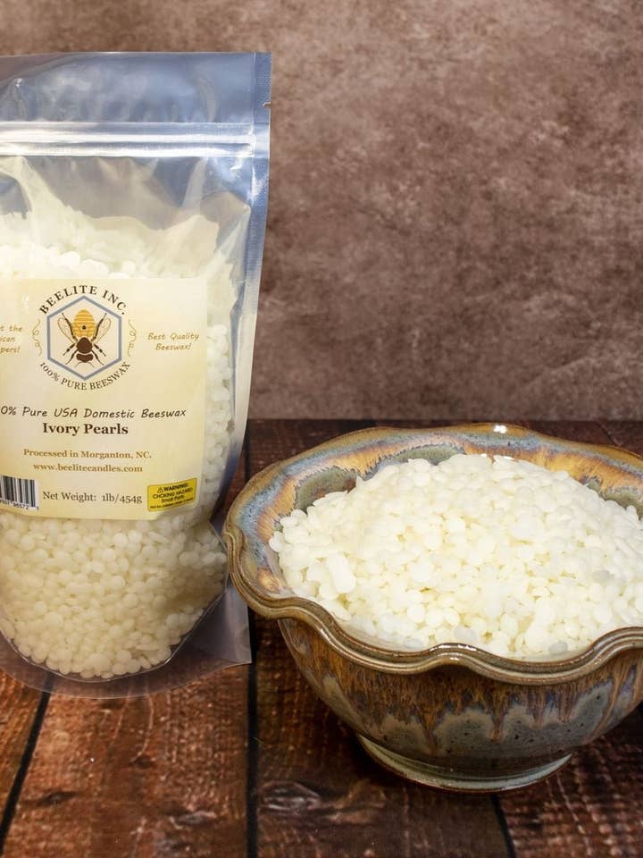 1 lb - 100% Pure Beeswax Pearls, pastilles, beads for wholesale by Beelite Candles