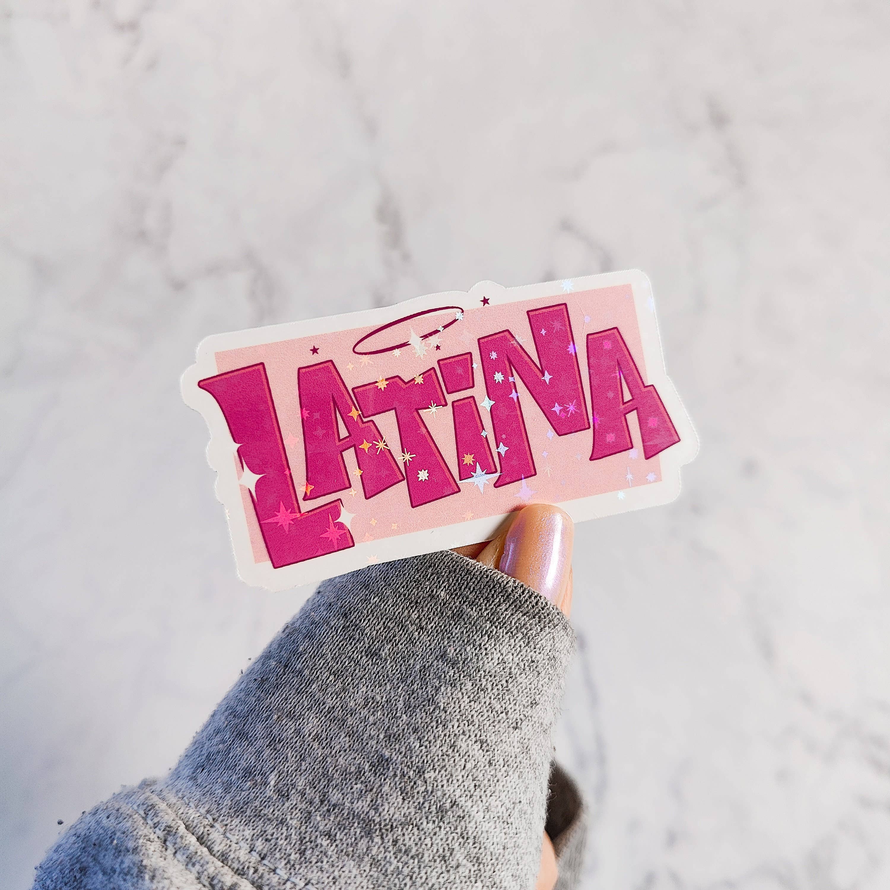 honeysheshome - Wholesale Sticker - Latina Holografische Waterbestendige Sticker met Y2K Lettertype3