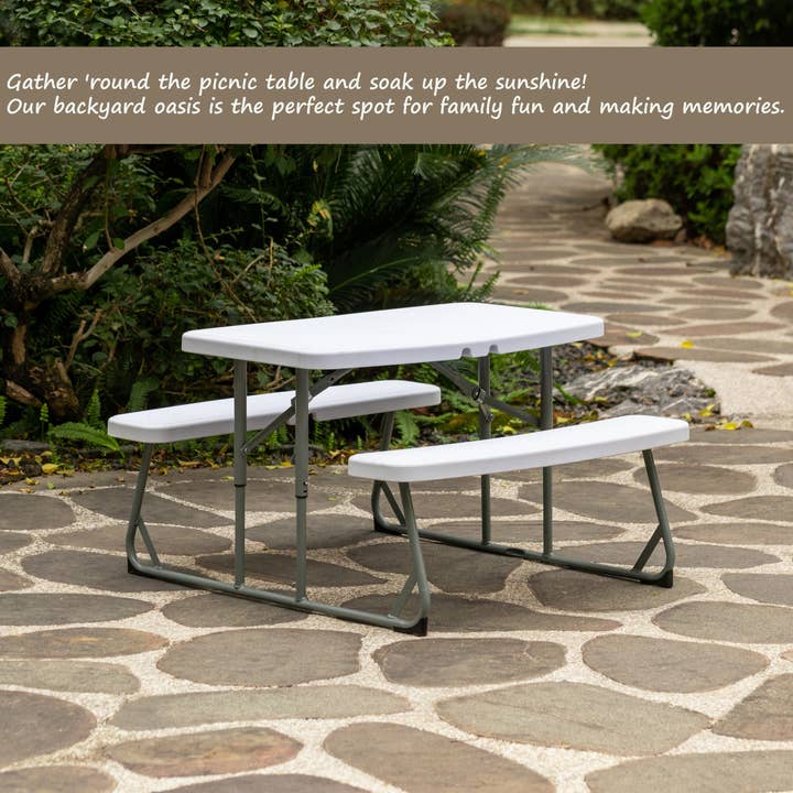 Quickway Imports - Wholesale Patio table - Foldable Kids' Picnic Table Bench Outdoor Backyard Table1