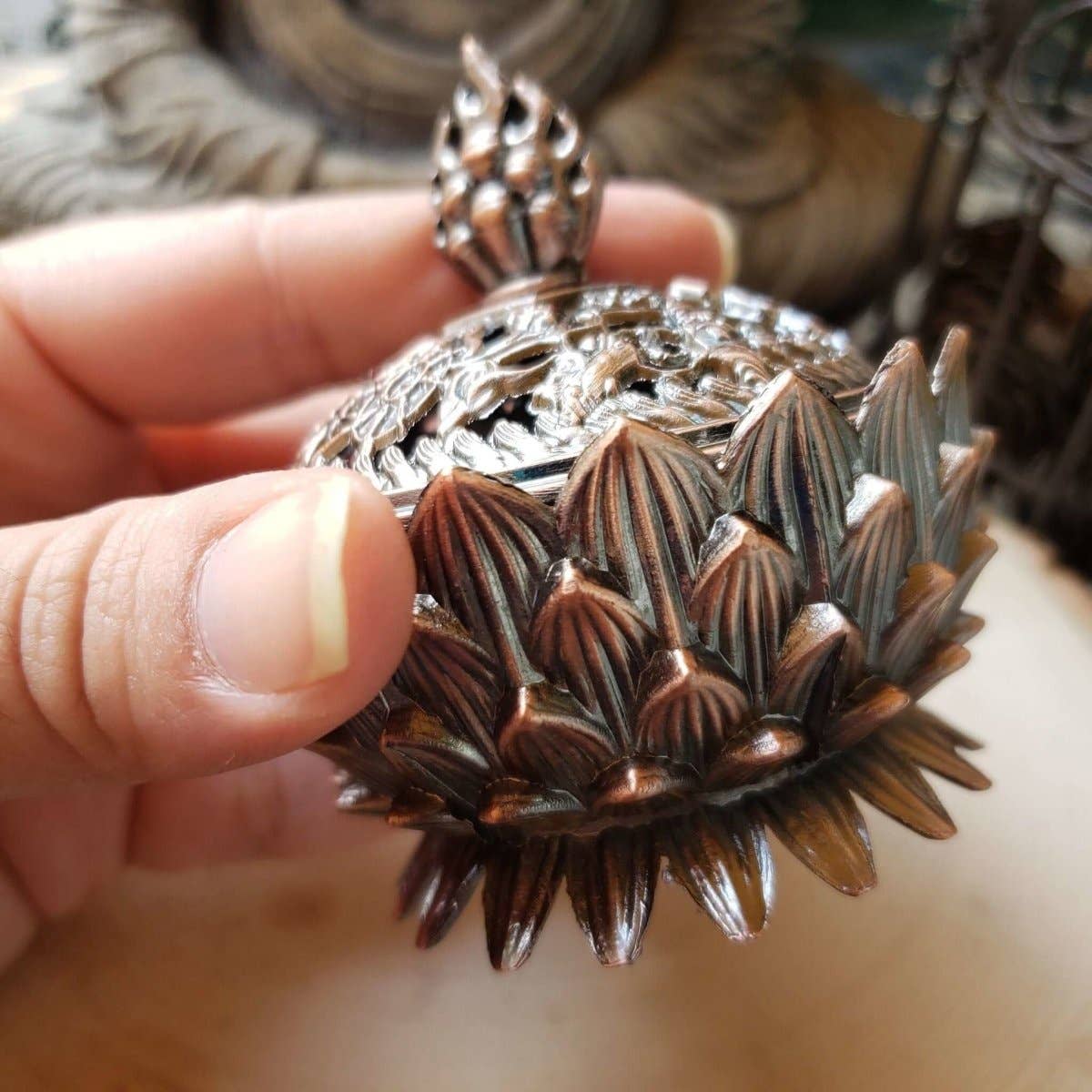 My Magic Place Shop - Wholesale Incense Holder - Small Lotus Incense Holder, Brass Metal Incense Burner5