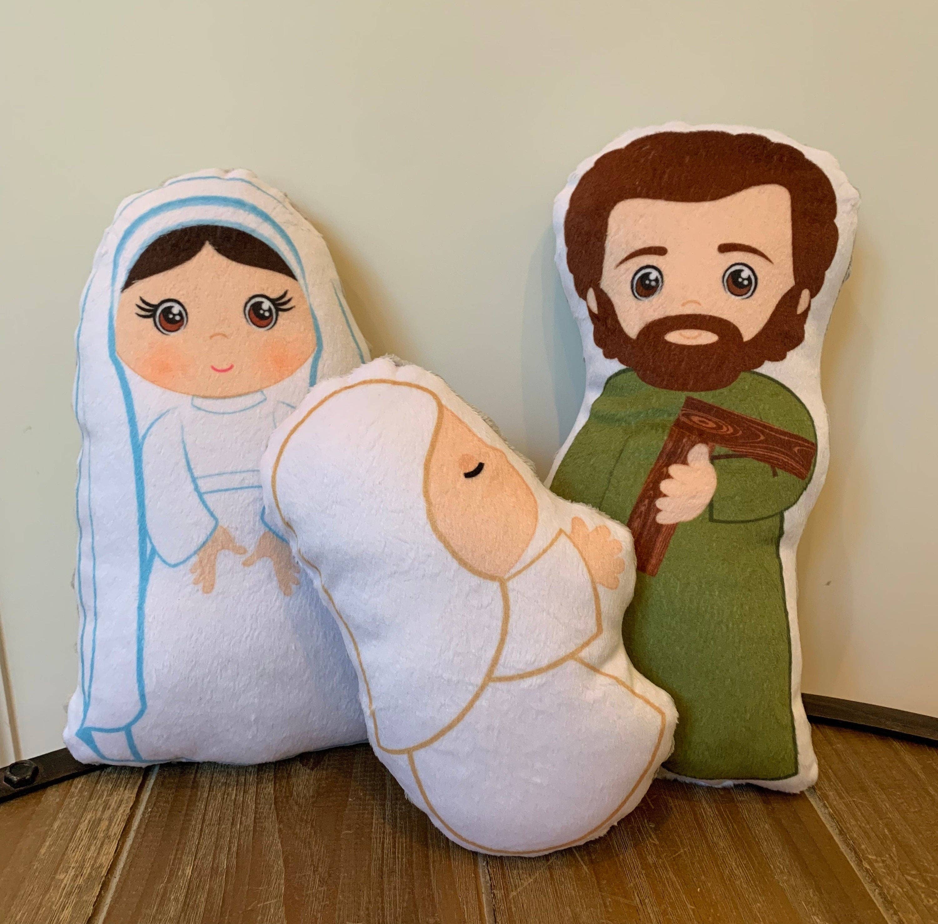 Meyer Market Designs - Wholesale Stuffed/Plush Toy - Kids & Baby - Set of 3 Holy Family Stuffed Dolls. Joseph, Mary and Baby Jesus Gift. Christmas Gift. Baptism. Catholic Baby Gift. Stuffed Nativity.2