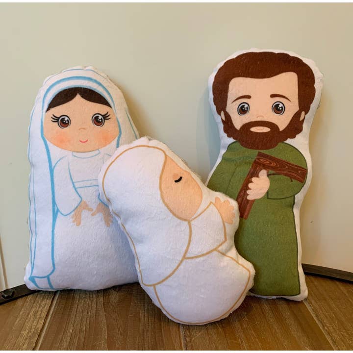 Meyer Market Designs - Wholesale Stuffed/Plush Toy - Kids & Baby - Set of 3 Holy Family Stuffed Dolls. Joseph, Mary and Baby Jesus Gift. Christmas Gift. Baptism. Catholic Baby Gift. Stuffed Nativity.2
