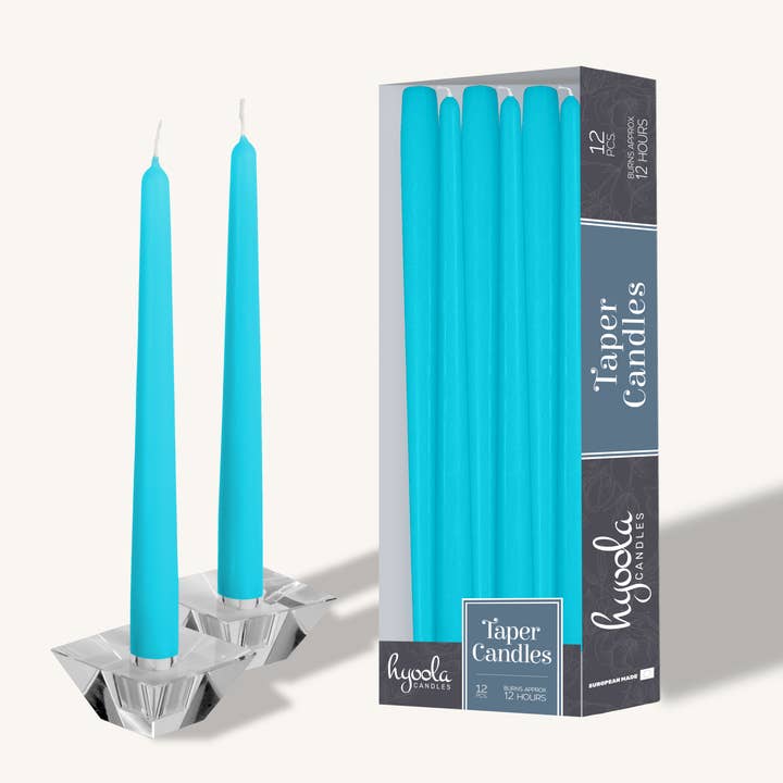 Turkooise taps toelopende kaarsen - 14 inch - 12 stuks voor wholesale door Hyoola Candles