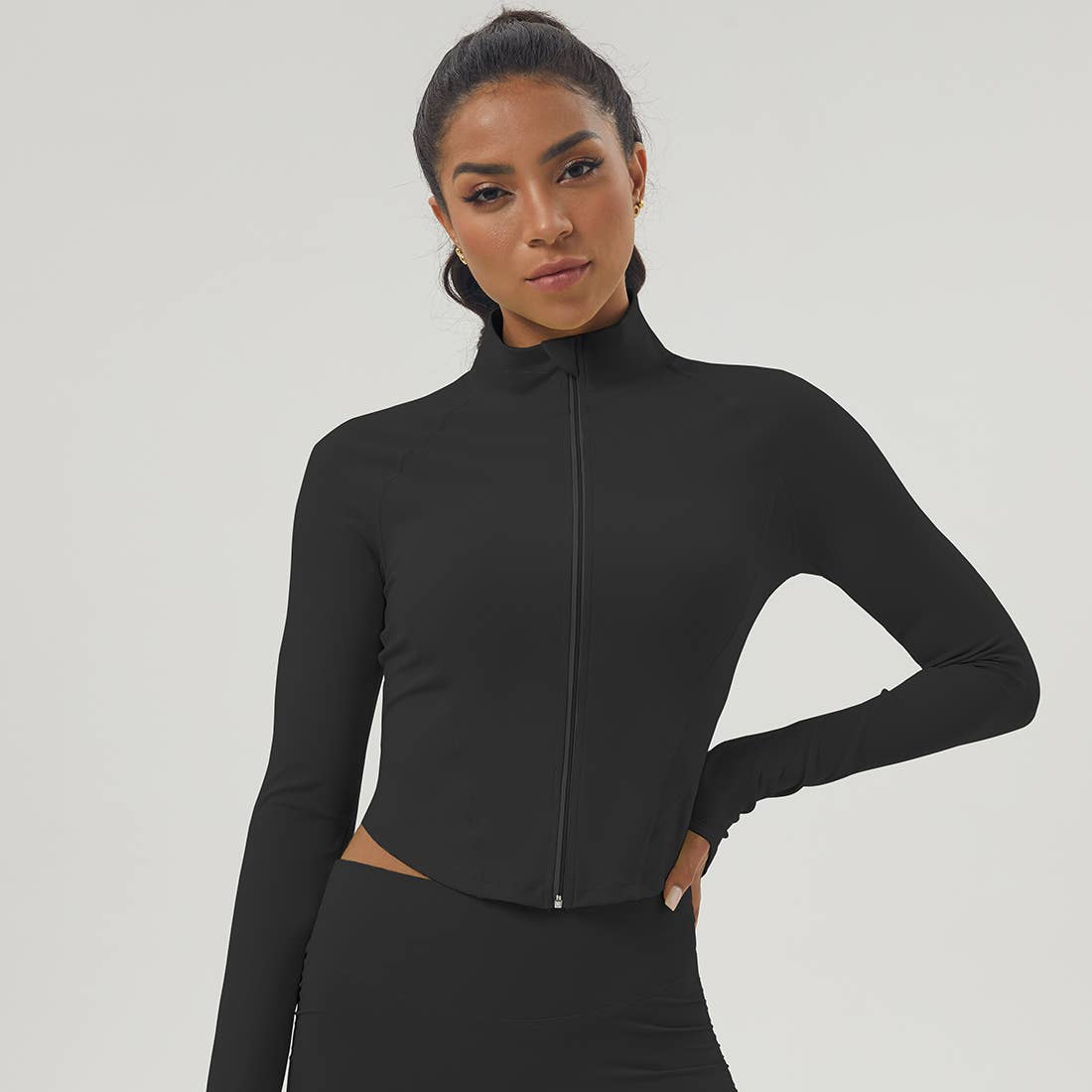 Sodalemon - Wholesale Athletic Jacket - Women's - Fitness Active Top Full Zipper Finger Hole Soft Sport Jacket12