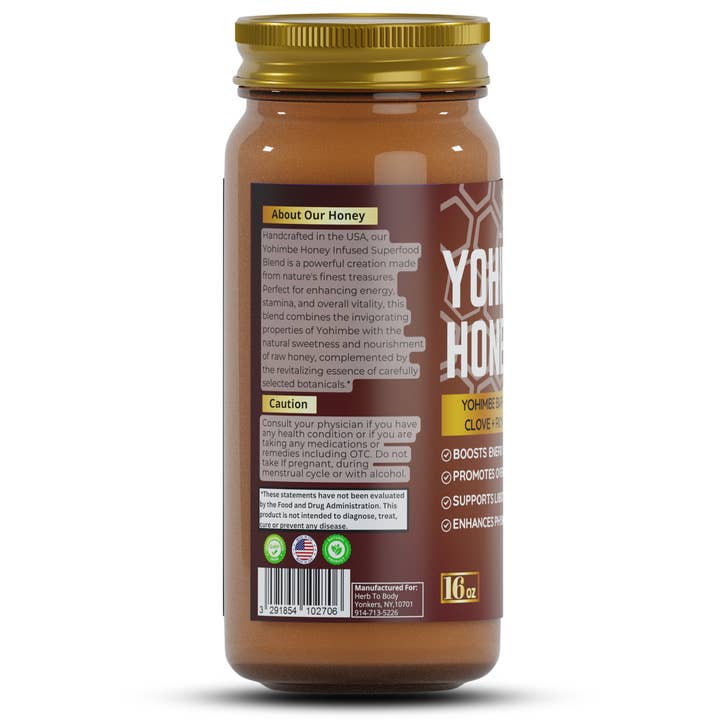 Herb To Body - Wholesale Honey - Yohimbe Honey 16oz