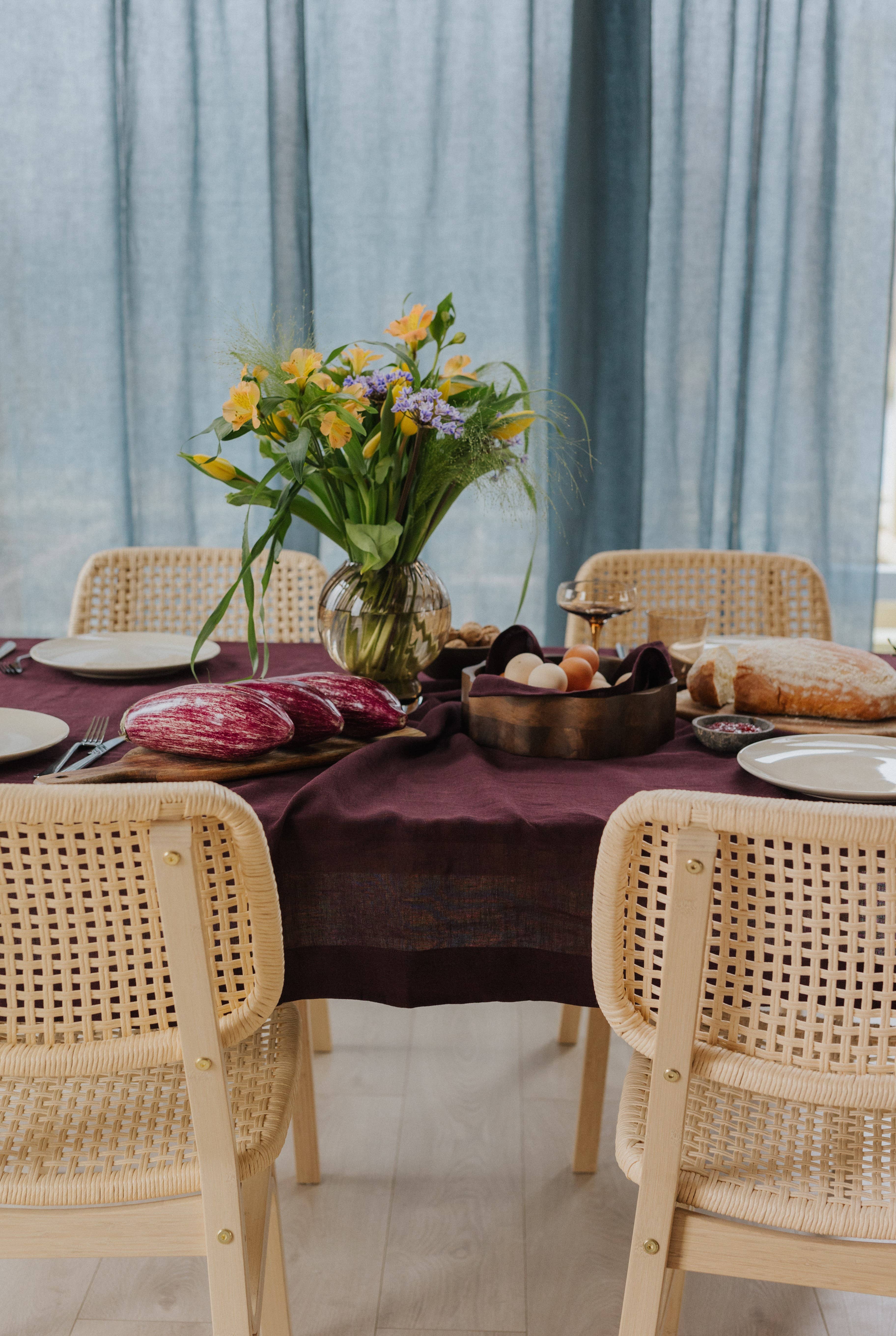 Linen Spells – wholesale Duk – Deep Purple Linne Bordsduk7