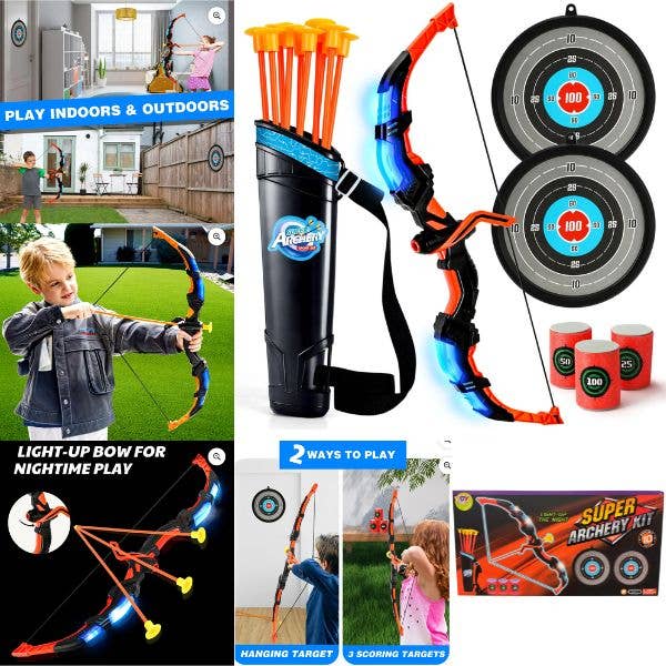St. Louis Wholesale LLC - Wholesale Toy Set - Kids - Toy Life Archery Set - CTR-LED Light Up The Night - 10Arrows